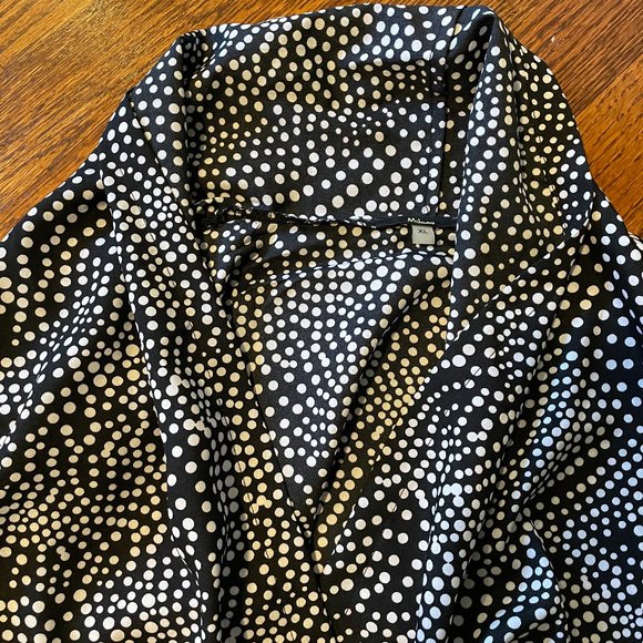 Milano Tiny Black/White Polka Dot Wrap Blouse - Size XL - Picture 2 of 9